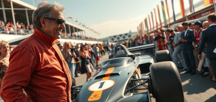 Alain Prost celebrate le 75e anniversaire de la F1 au Festival of Speed de Goodwood avec la McLaren M29.