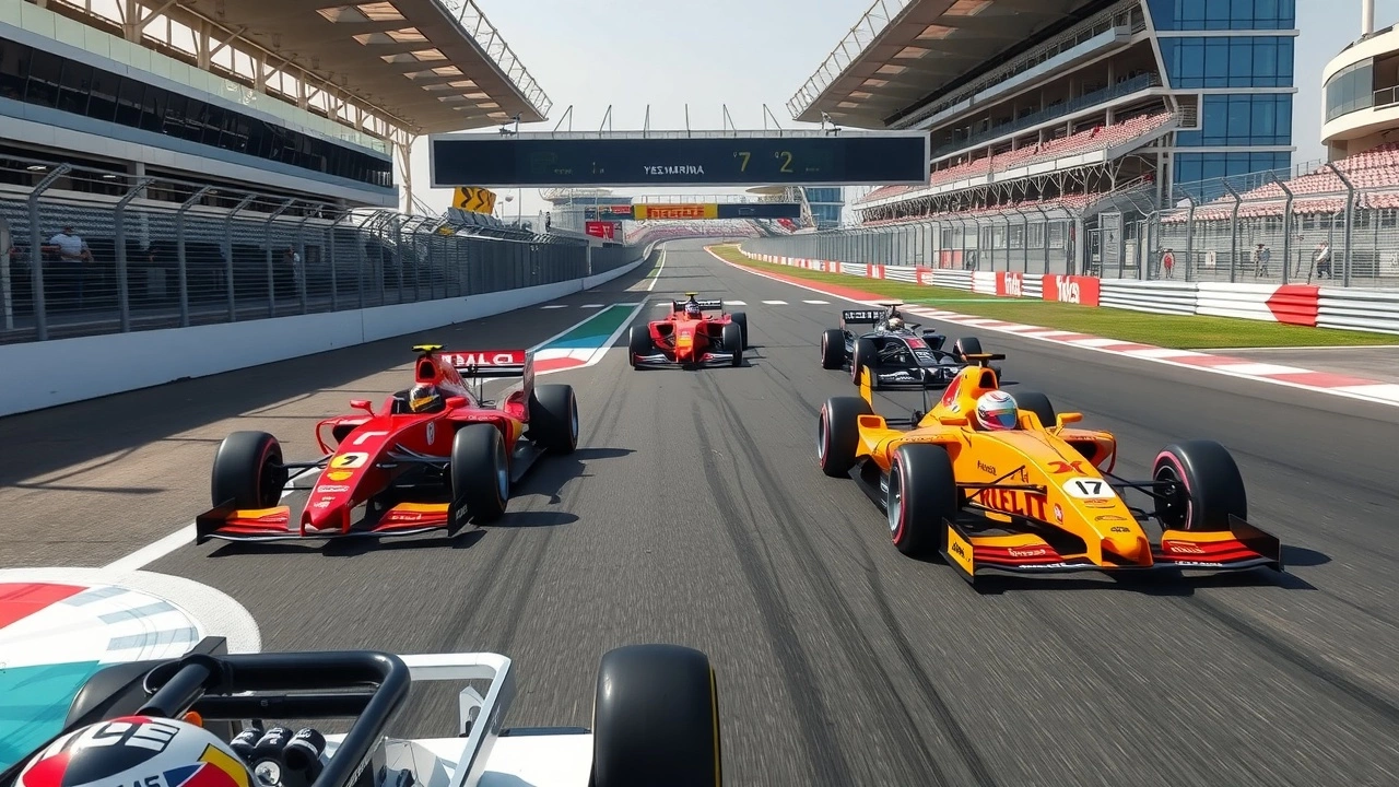 pilotes de course au circuit de Yas Marina