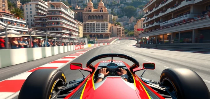 Nicolas Prost pilote la Renault F1 RE40 lors du Grand Prix de Monaco virtuel en 2025.
