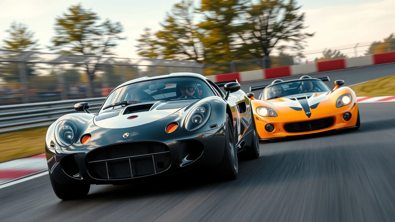 deux voitures de course en compétition sur un circuit