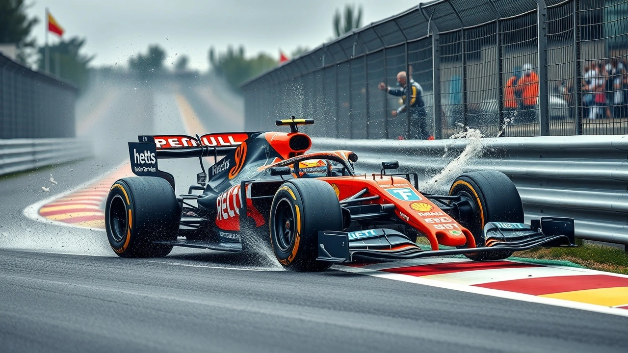 accident d'une voiture de F1 dans un mur