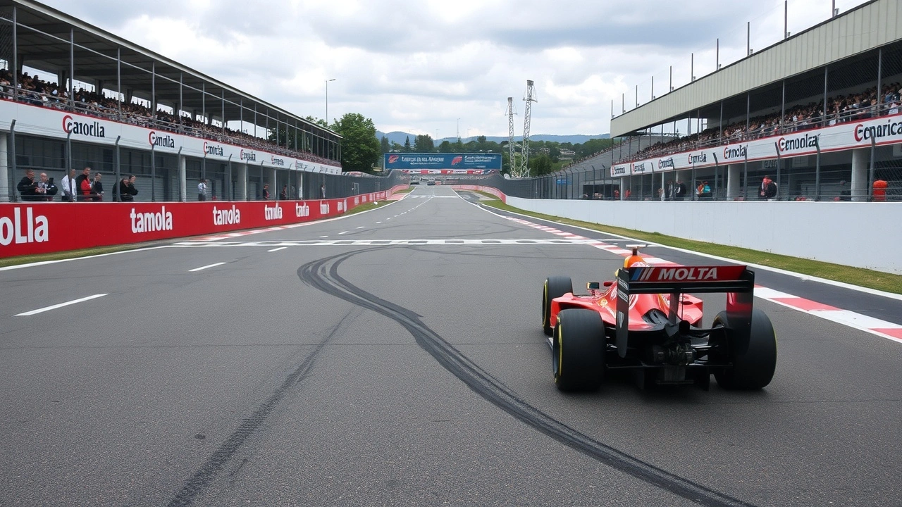 accident sur la piste d'Imola avec barrières visibles