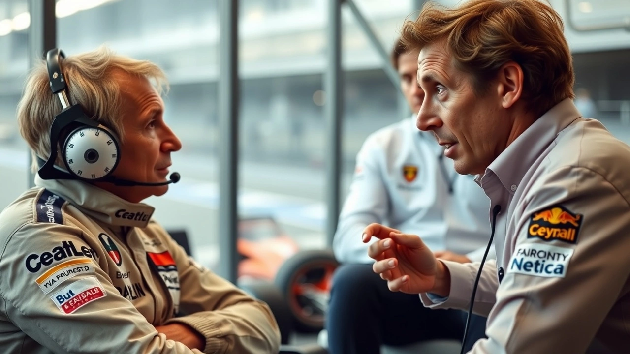 Alain Prost analysant des pilotes de Formule 1