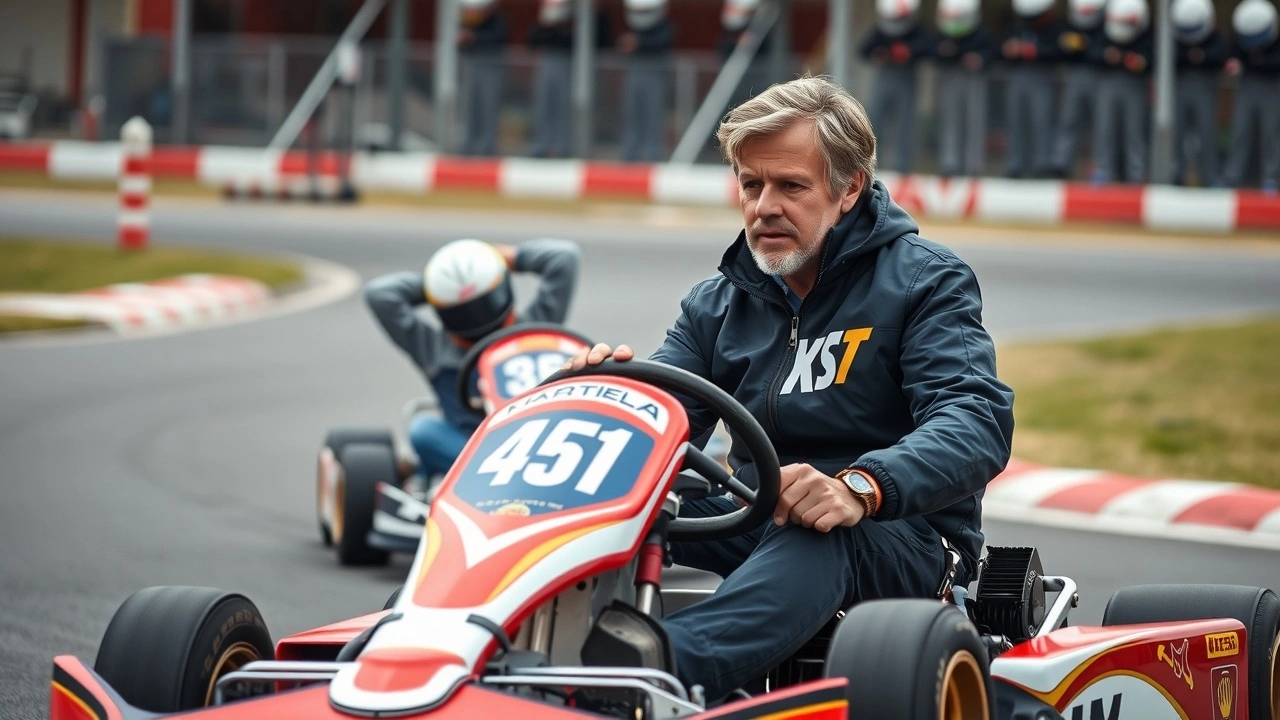 Alain Prost coachant des jeunes pilotes de course