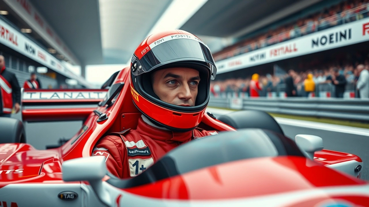 Alain Prost dans une voiture de Formule 1 en course