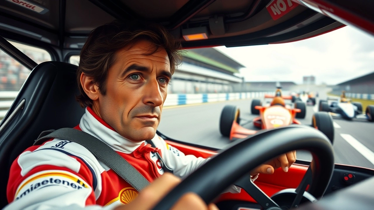 Alain Prost dans une voiture de Formule 1 en course
