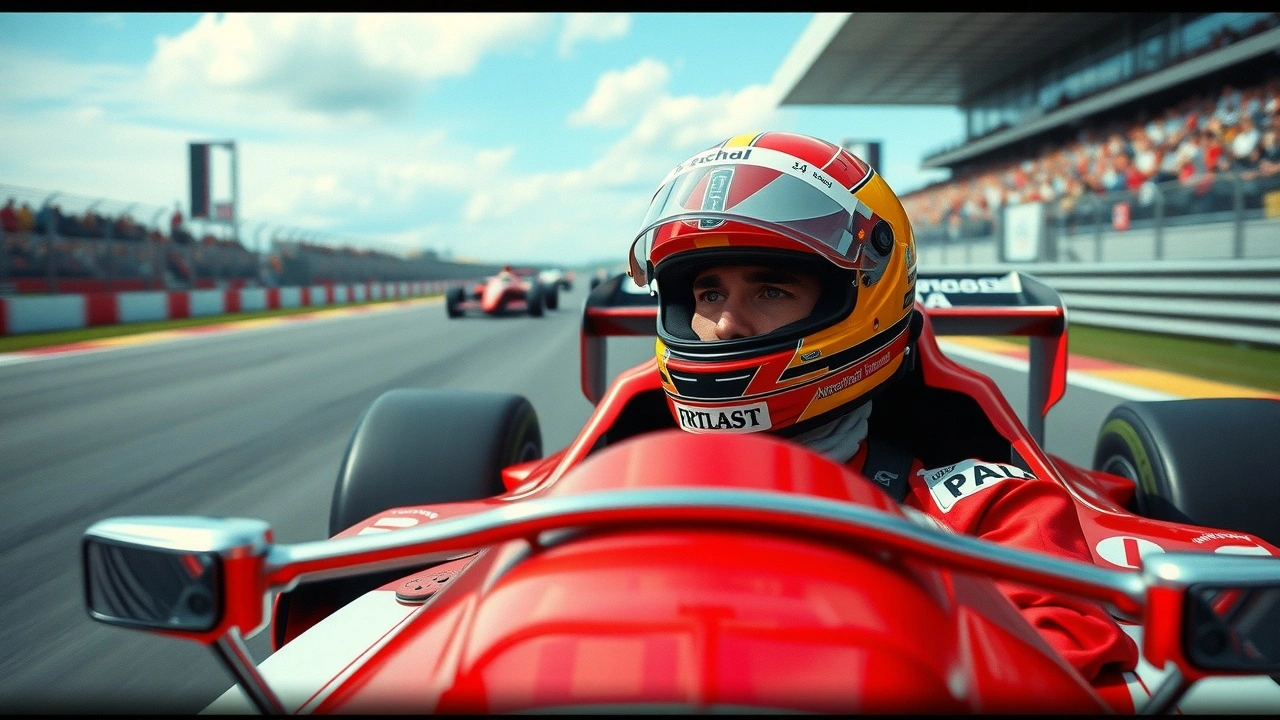 Alain Prost dans une voiture de Formule 1 en course