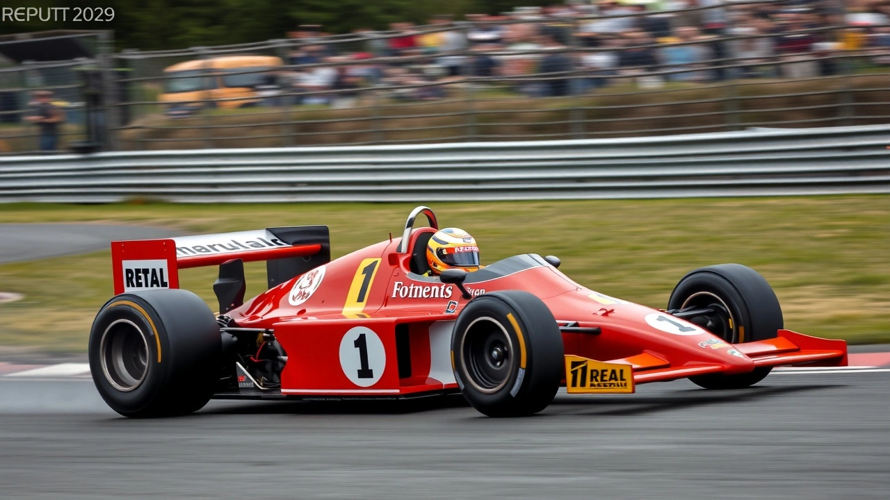 Alain Prost au volant d'une voiture de Formule 1
