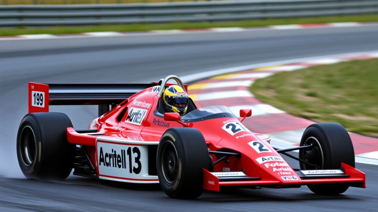 Alain Prost pilotant une voiture de Formule 1