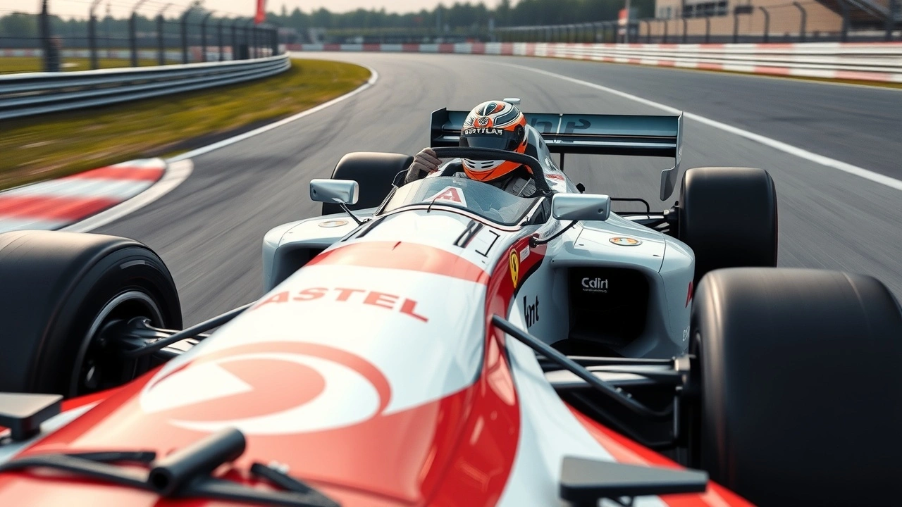 Alain Prost en action dans une voiture de Formule 1