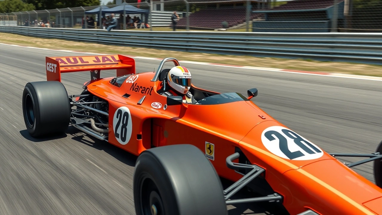 Alain Prost conduisant une voiture McLaren historique