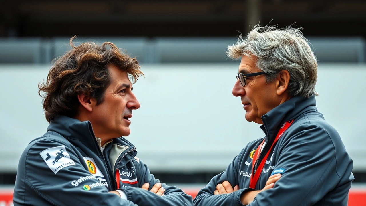 Alain Prost et Oscar Piastri discutant de la course