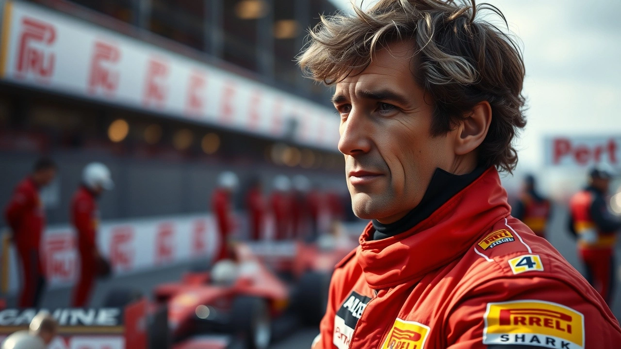 Alain Prost prêt à commencer une course de Formule 1