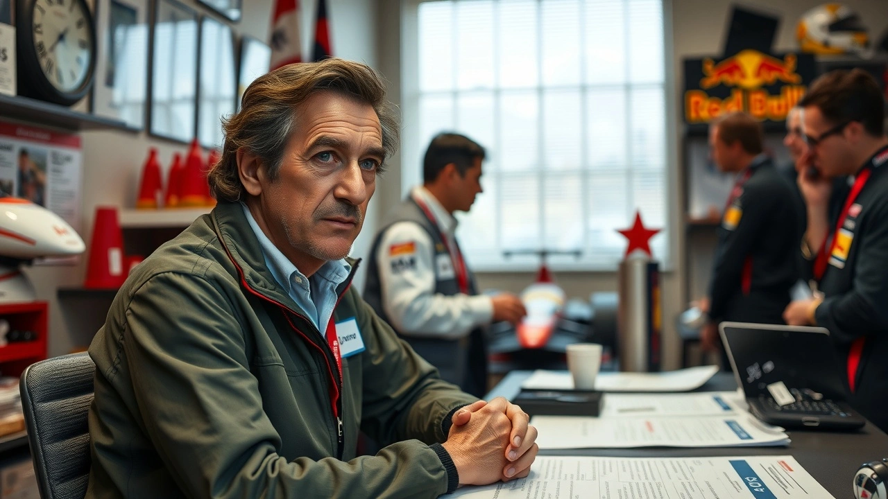 Alain Prost en retraite discutant de sport automobile