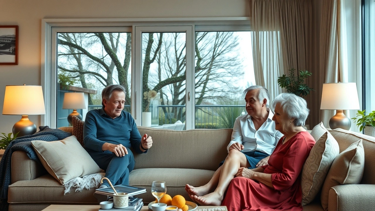 Alain Prost en train de célébrer sa retraite avec sa famille