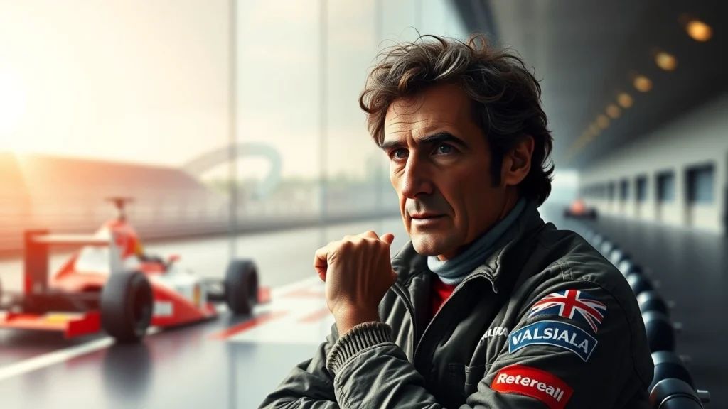 Un portrait d'Alain Prost réfléchissant sur son héritage en Formule 1.