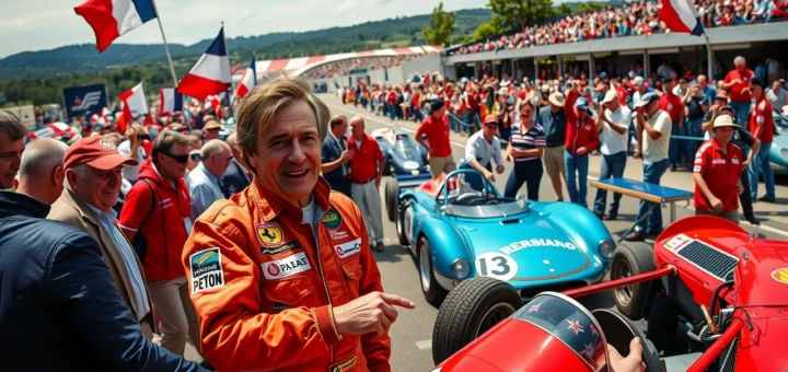 Alain Prost au Grand Prix de France Historique 2025 célébrant les légendes de la Formule 1.