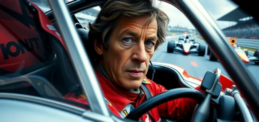 Alain Prost lors d'une course de Formule 1 montrant son impact technologique.