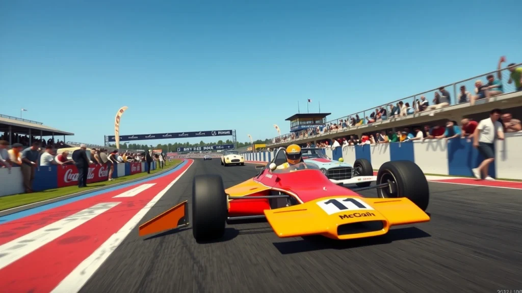 Alain Prost conduisant une McLaren historique au Grand Prix de France Historique 2025.