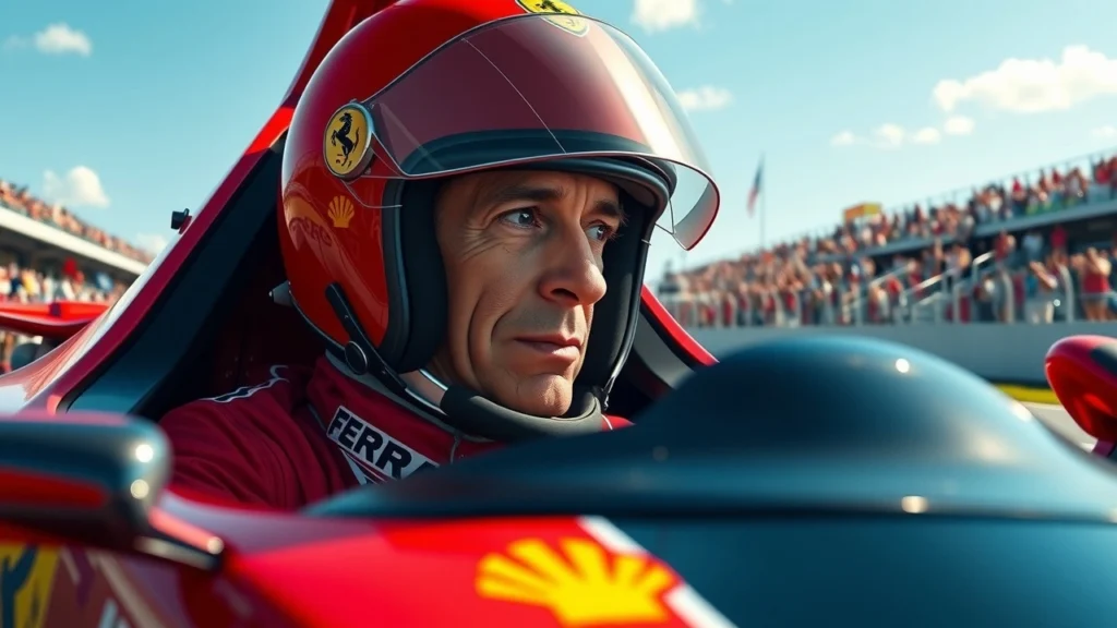 Alain Prost dans une Ferrari, réfléchissant à son choix de revenir chez Ferrari pour la saison 2025.