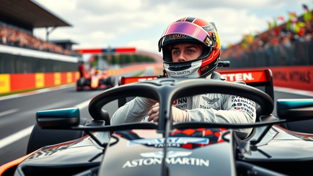 Fernando Alonso conduisant une Aston Martin sur un circuit de course