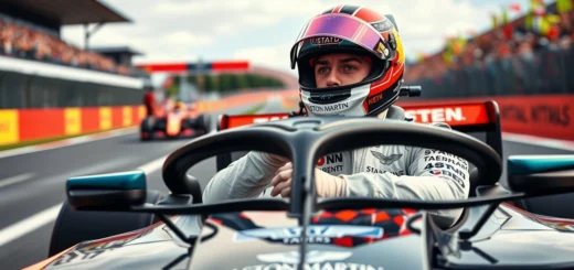 Fernando Alonso conduisant une Aston Martin sur un circuit de course
