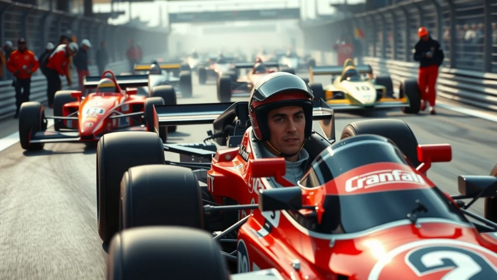 Une illustration photoréaliste d'Ayrton Senna en pleine course, montrant son habileté stratégique.