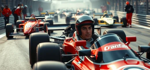 Une illustration photoréaliste d'Ayrton Senna en pleine course, montrant son habileté stratégique.