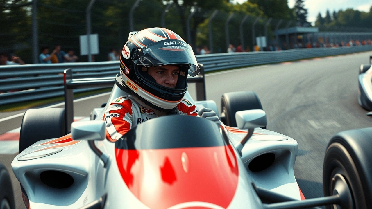 Ayrton Senna conduisant sa voiture de Formule 1