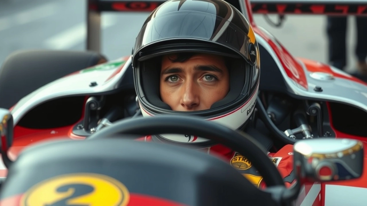 Ayrton Senna dans une voiture de Formule 1