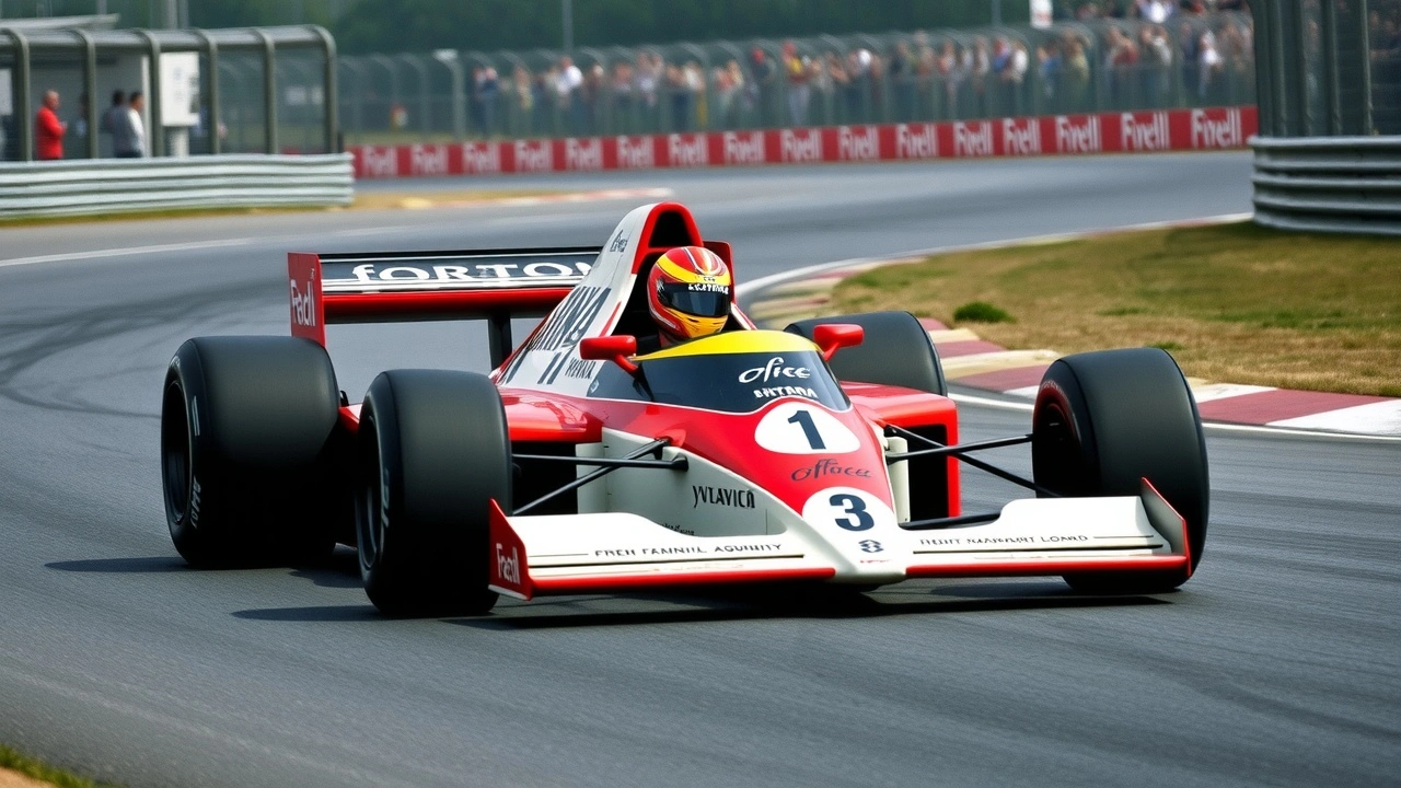 Ayrton Senna au volant de sa voiture de Formule 1