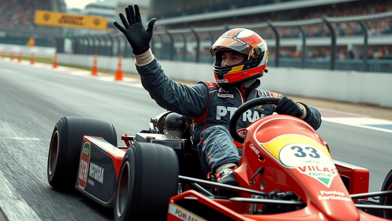 Ayrton Senna en kart sur le circuit d'Interlagos