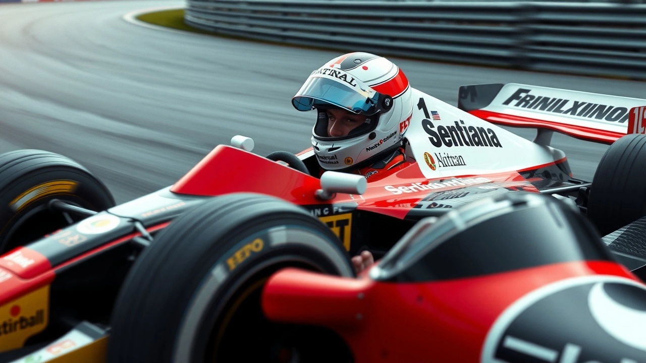 Ayrton Senna pilotant une voiture de Formule 1