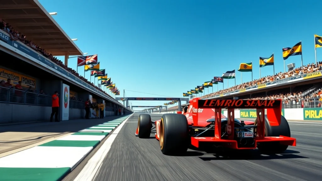 Une illustration de la détermination et du leadership d'Ayrton Senna sur la piste de Formule 1.