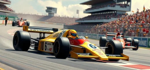 Ayrton Senna en pleine course, un moment mémorable de la Formule 1