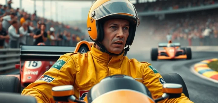 Ayrton Senna en action sur un circuit de F1, représentant une légende du sport automobile.