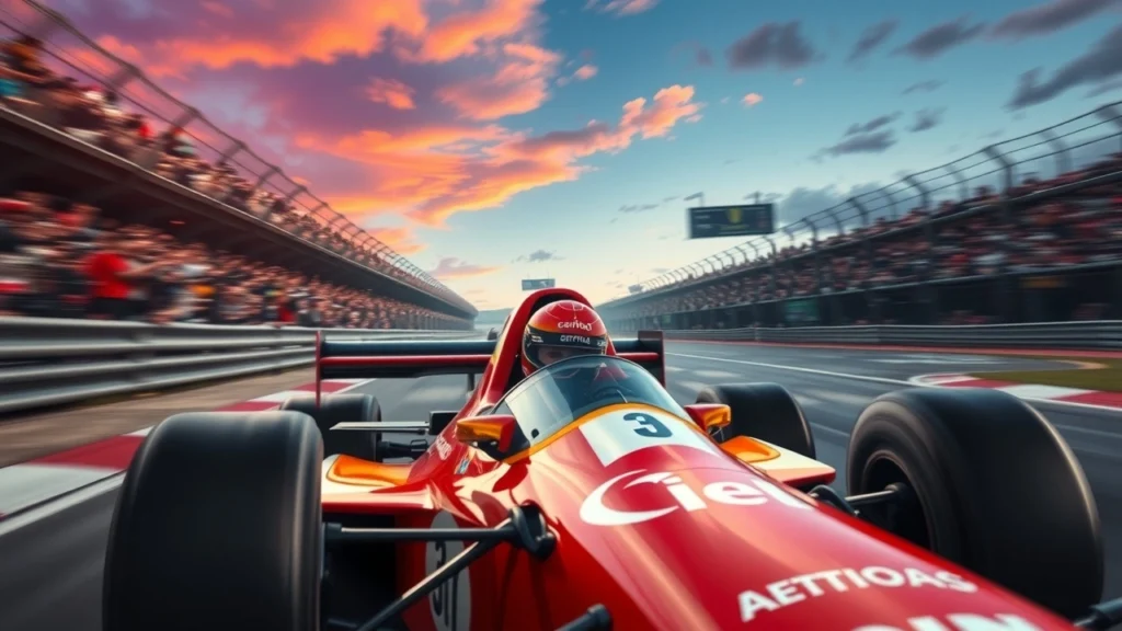 Ayrton Senna en pleine course, un pionnier du pilotage dans le sport automobile.