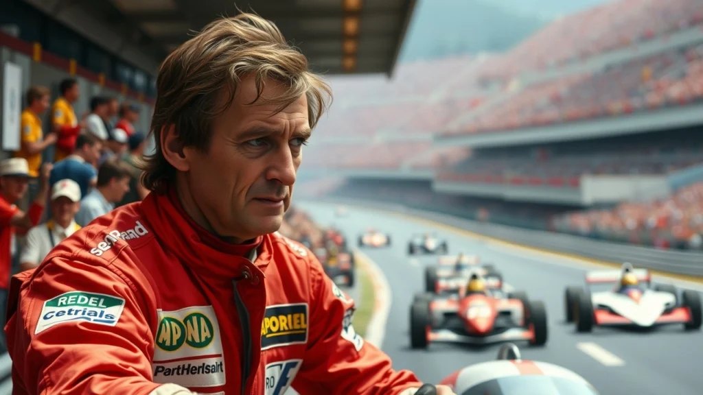 Alain Prost, un pilote de Formule 1 légendaire, sur le circuit.