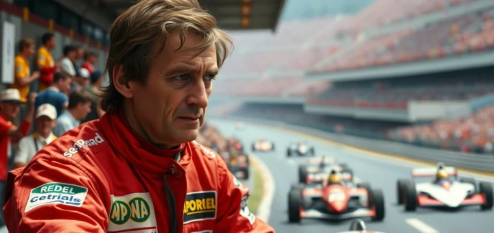 Alain Prost, un pilote de Formule 1 légendaire, sur le circuit.