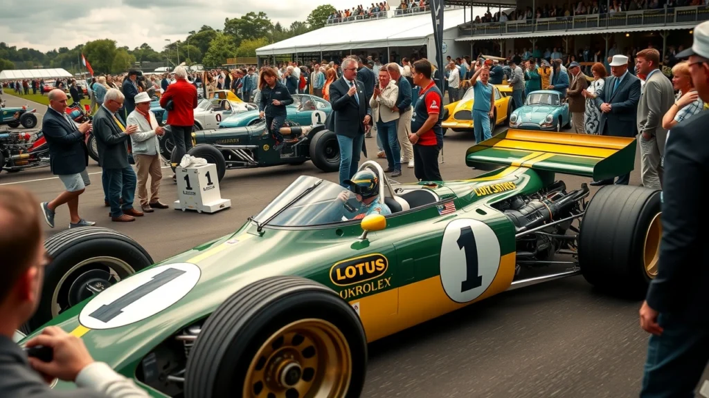 Bruno Senna conduisant la Lotus 97T au Goodwood Members' Meeting 2025 en hommage à Ayrton Senna.
