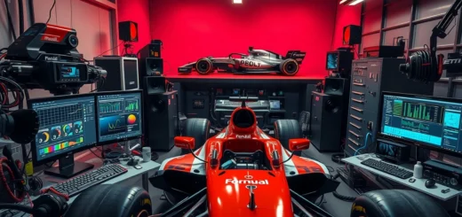 Une représentation photoréaliste du bureau d'un ingénieur de F1, soulignant l'importance de leur rôle dans la performance des équipes.