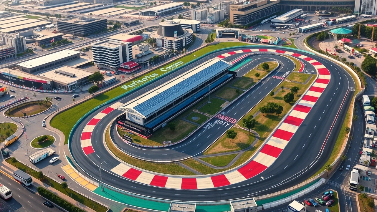 circuit automobile de Mexico avec ses elevations