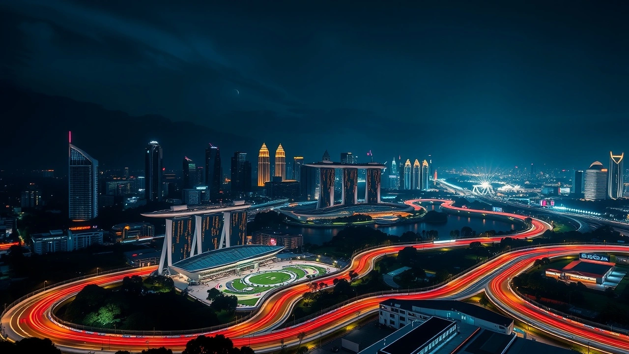 circuit de Formule 1 de Singapour de nuit
