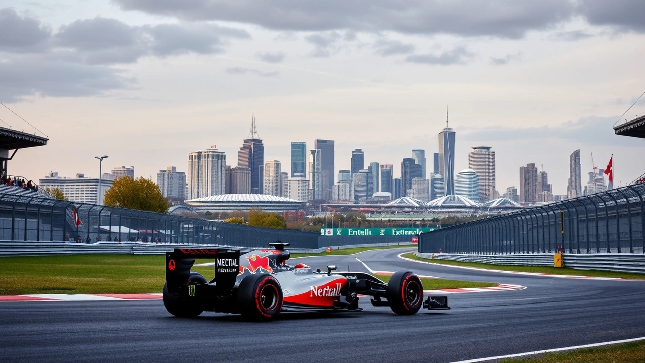 circuit gilles villeneuve avec une voiture de formule 1