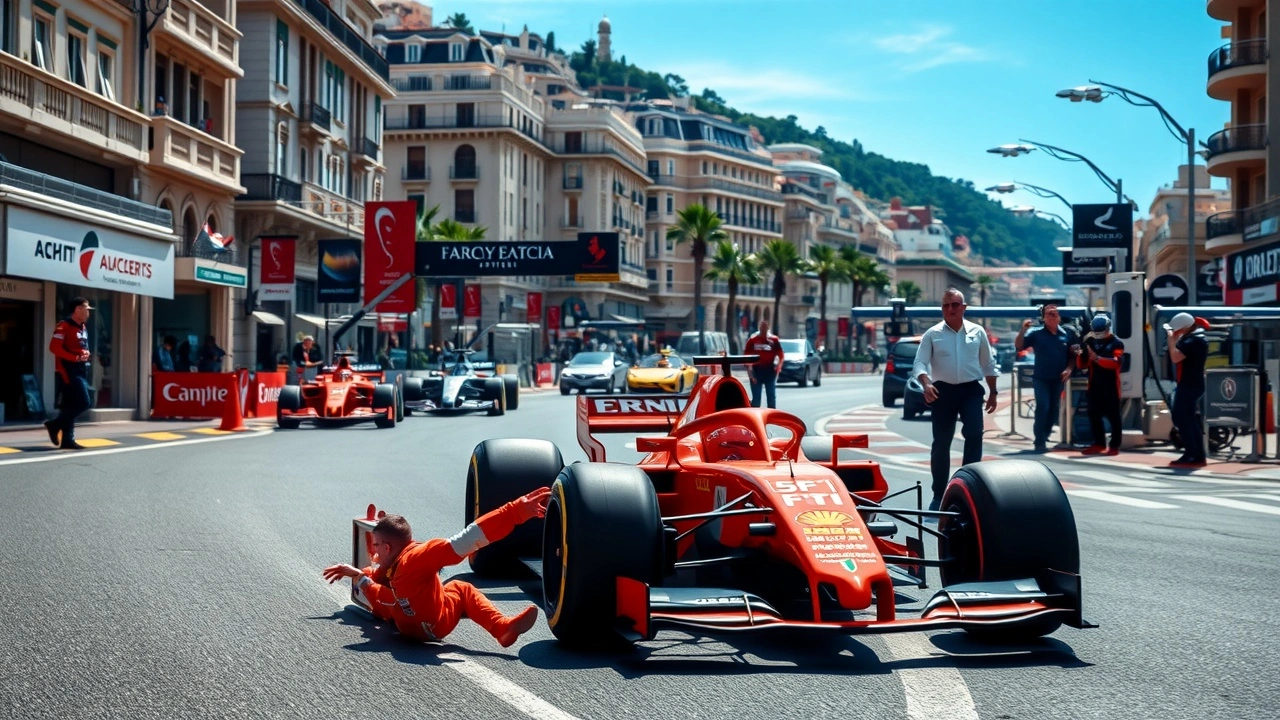 voiture de f1 sur le circuit de monaco lors dune course