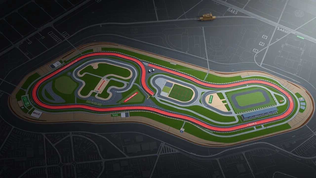 photo du circuit de Sakhir avec sa configuration unique