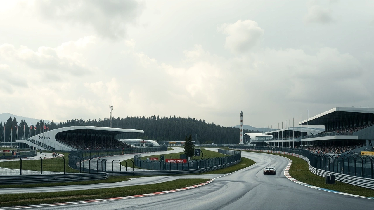 circuit de Spielberg sous la pluie avec nuages