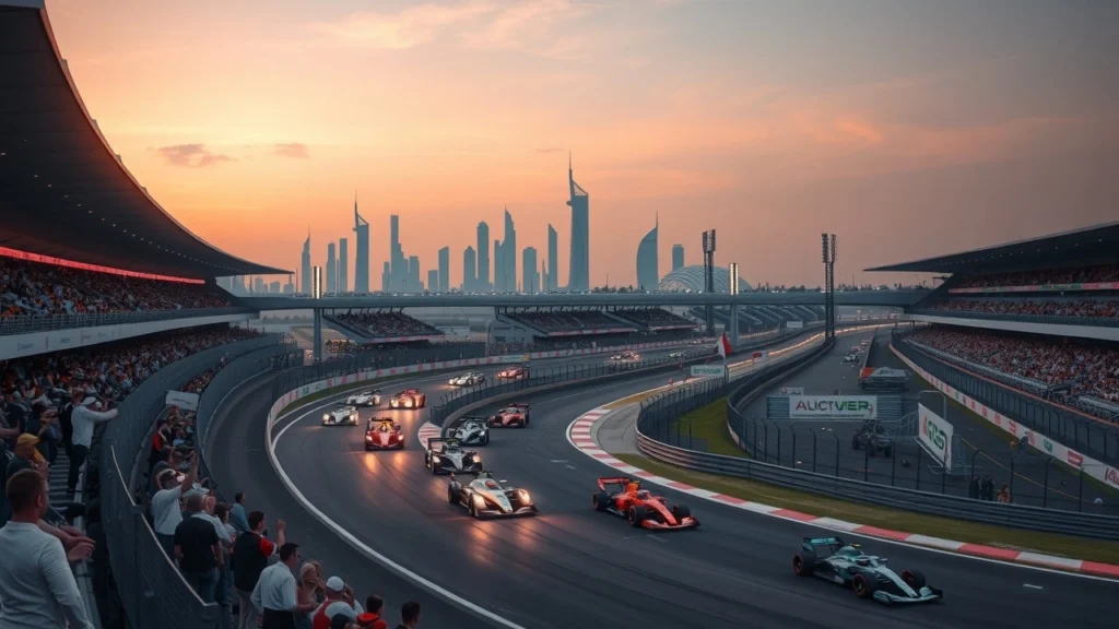 Scène palpitante du circuit d'Abou Dabi lors d'une finale de championnat