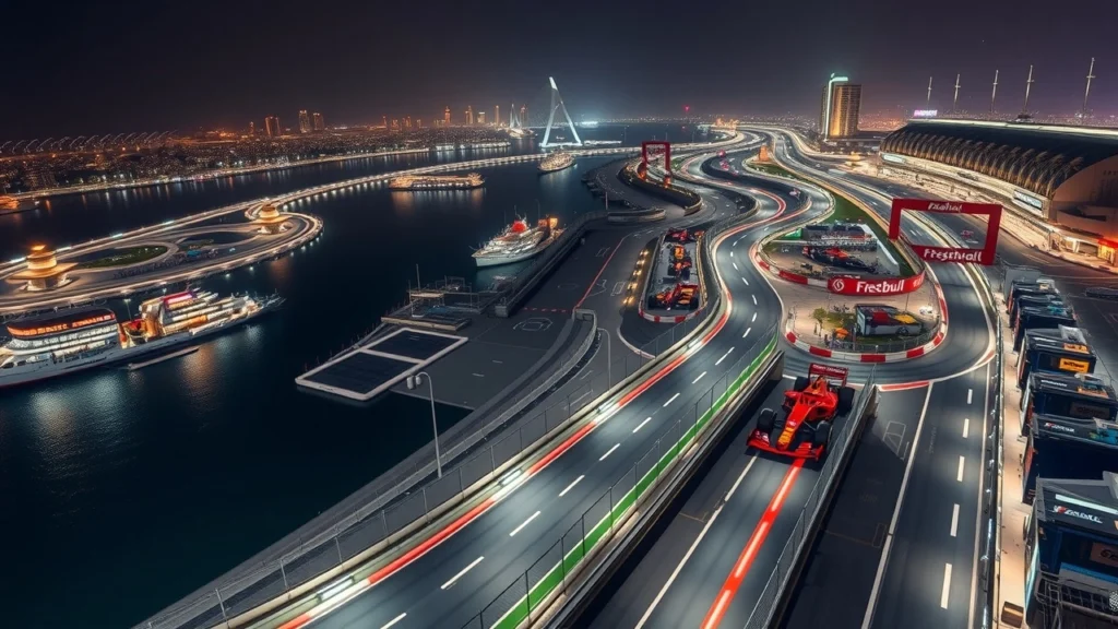 Une illustration photoréaliste du circuit de Jeddah, mettant en avant ses caractéristiques techniques et leur impact sur la saison de F1.