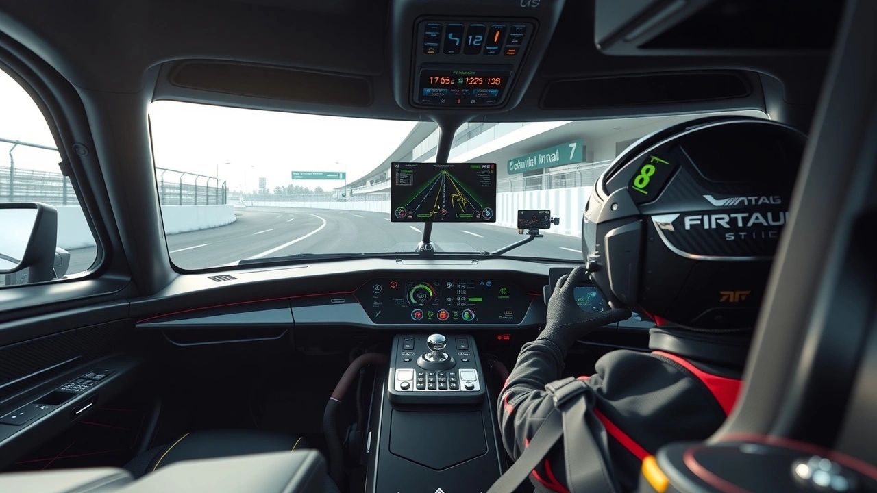 cockpit de voiture de Formule 1 moderne avec technologies d'assistance